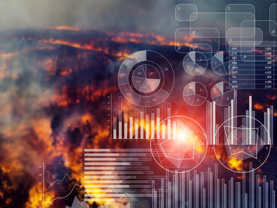 wildfires with overlay of analytics