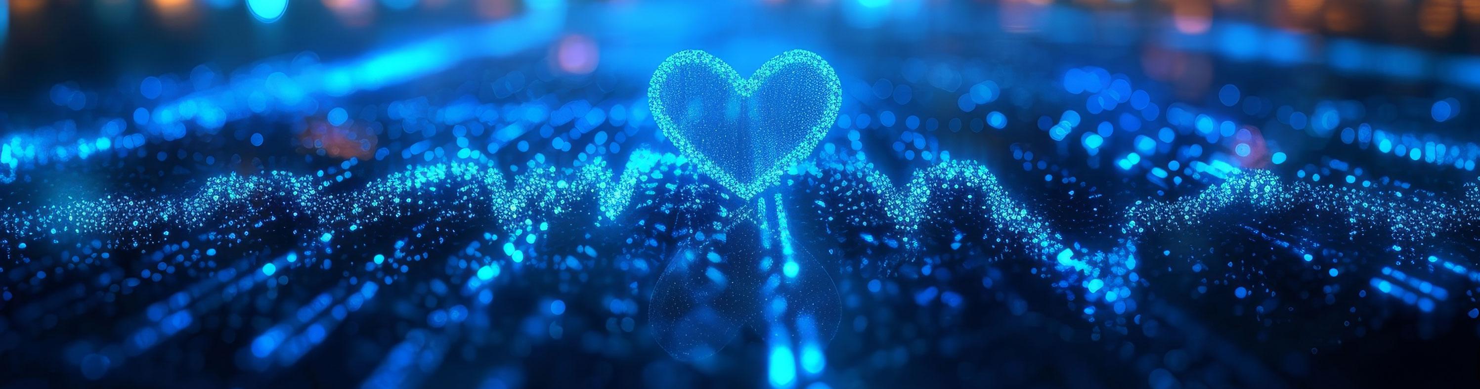 abstract technology graphic of a digital heart
