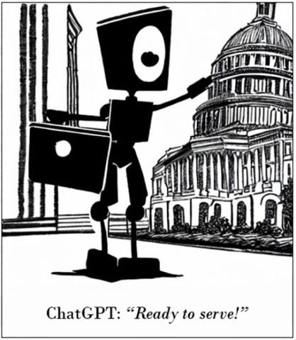 Chat G P T: Ready to Serve cartoon