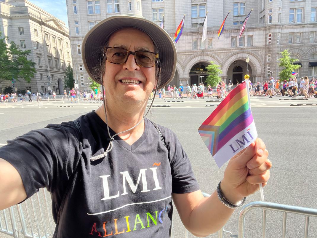 LMIer Nils Kandelin at the Pride Parade in Washington, D.C.