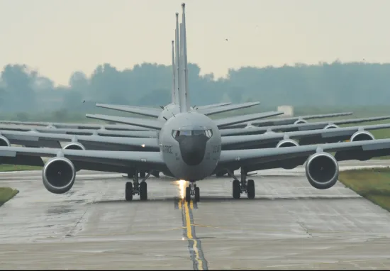 U.S. Air Force airplanes on a runway