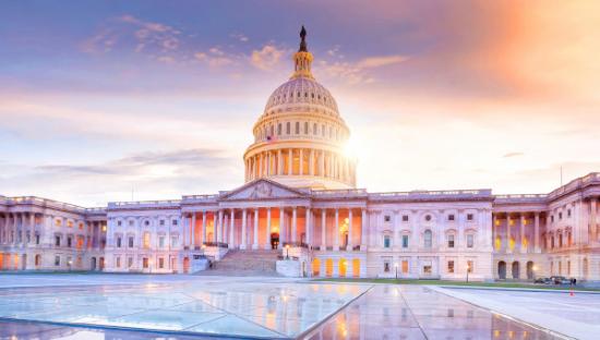 dc capitol at sunset